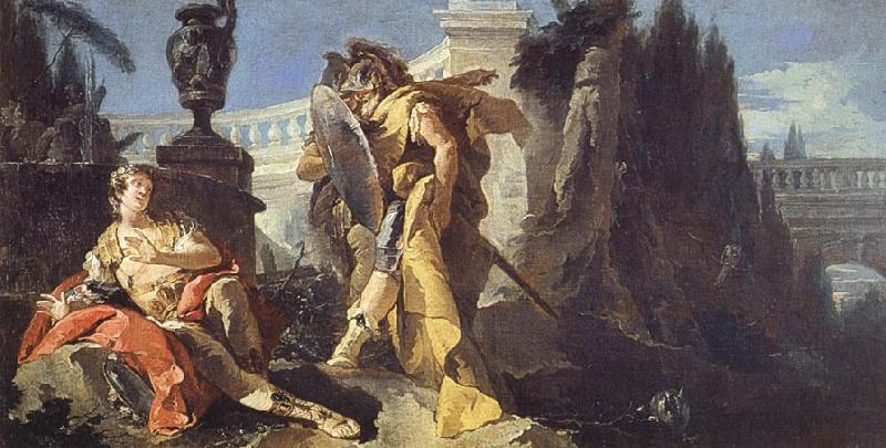 Giovanni Battista Tiepolo Rinaldo Sees Himself in Ubaldo's Shield